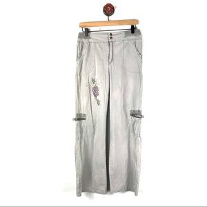 Soft surroundings XS pants floral embellished